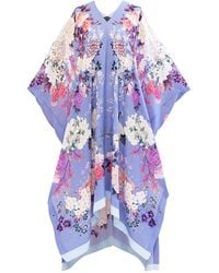 Meng - Cornflower Silk Georgette Kaftan - Lyst