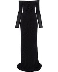 Nissa - Floral-Detail Ruched Maxi Dress - Lyst