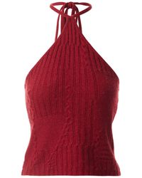 Fully Fashioning - Ruby Freya Cable Wool Knit Halter Top - Lyst