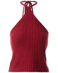 Fully Fashioning - Ruby Freya Cable Wool Knit Halter Top - Lyst
