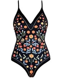 Jessie Zhao New York - Night Imagination Reversible V-Neck One-Piece Swimsuit - Lyst