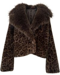 Saachi - Animal Print Faux Fur Jacket - Lyst