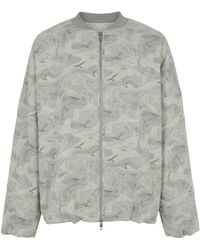 Modenaire - Printed Zip Front Bomber Jacket With Bird Pattern - Lyst