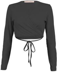 Love and Nostalgia - Cross Your Heart Wrap Top - Lyst