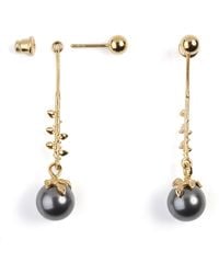 Kasun - Drop Dark Pearl Earrings - Lyst