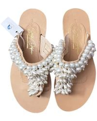 Sibylla Delphica - Jeweled Leather Sandals Full Of Pearls - Lyst