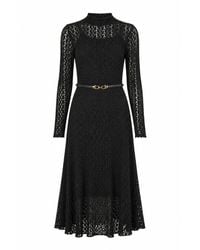 Yumi' - High Neck Lace Midi Dress - Lyst