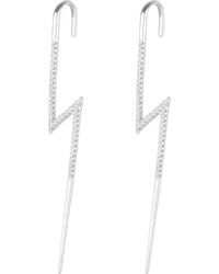 Spero London - Sterling Lightning Bolt Ear Crawler With Sparkling Gemstones - Lyst