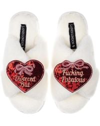 Laines London - Neutrals Classic Laines Slippers With Divorced But Fucking Fabulous Brooches - Lyst