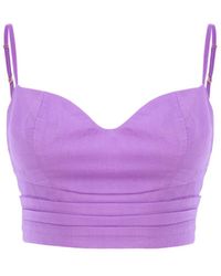 AVENUE No.29 - Silk Corset Top With Straps - Lyst