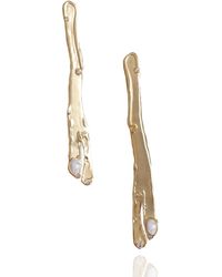 Rare Matters Jewelry - Natural Asymmetry Moonstone Linear Earrings - Lyst