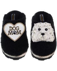 Laines London - Teddy Closed Toe Slippers With Queenie The Bichon Frise & Dog Mum Mom Brooches - Lyst