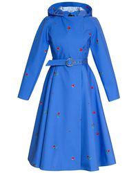 RainSisters - Trench Coat With Flower Print: Forget Me Not - Lyst