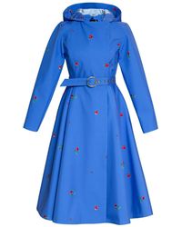 RainSisters - Trench Coat With Flower Print: Forget Me Not - Lyst