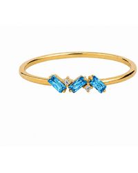 Belinda Jewelz - Swiss Triple Baguette Birthstone Ring - Lyst