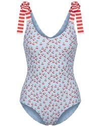 Lime Ricki Swimwear - Cherries Shoulder-Tie One-Piece - Lyst