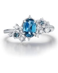 Azura Jewelry New York - Midnight Veil London Topaz Ring Vermeil - Lyst