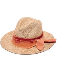 Justine Hats - Neutrals Handmade Straw Fedora Hat - Lyst