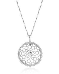 One and One Studio Star Detail Filigree Pendant With Chain - Metallic