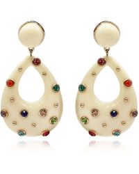 Michael Nash Jewelry - Neutrals Estelle Studded Ivory Resin Large Hoop Earrings - Lyst
