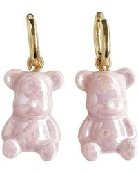 POPORCELAIN - Sweet Porcelain Teddy Bear Earrings, Tone - Lyst