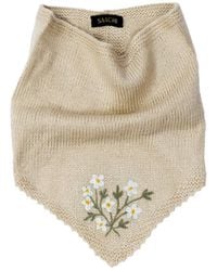 Saachi - Floral Embroidered Natural Snood - Lyst