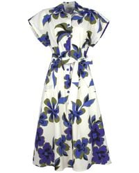 Lalipop Design - Floral Print Cotton Shirt Dress - Lyst