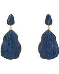 LÁTELITA London - St Tropez Drop Earrings Gold Sapphire Cz - Lyst