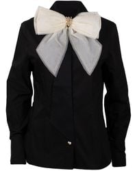 Laines London - Laines Couture Tie Shirt With Embellished Cream & Bow - Lyst
