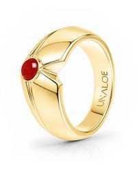 Unaloe - Coral Geometric Statement Ring – Plated Sterling - Lyst