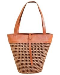 OhSun - Neutrals Bailey Rattan & Leather Shoulder Bag - Lyst