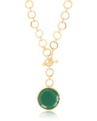 Lila Rasa - Emerald Crystal Pendant With Loop Chain & T-Lock Closure - Lyst