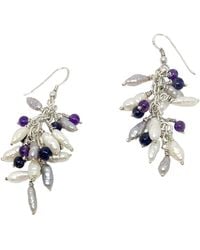 Tg-Jewellery by Tamara Gervasio - Grappolo Dangle Earrings Freshwater Pearls And Mix Gemstones One Of A Kind - Lyst