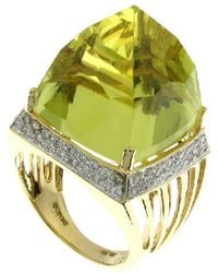 Artisan - Lemon Quartz & Diamond Statement Ring - Lyst