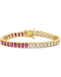 SHYMI - Bezel-Set Emerald Half Colored Tennis Bracelet - Lyst