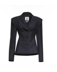 Maison sél - Open-Back Pinstriped Blazer Jacket – - Lyst