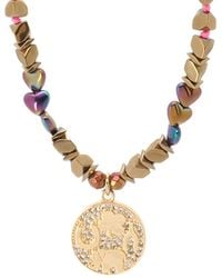 Ebru Jewelry - Good Luck Symbol Design Pendant Hematite Beaded Necklace - Lyst