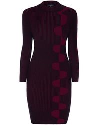 Rumour London - Luna Two-Tone Ribbed Knit Dress With Graphic Detail - Lyst
