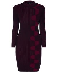 Rumour London - Luna Two-Tone Ribbed Knit Dress With Graphic Detail - Lyst