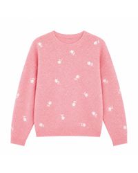 Yumi' - Daisy Embroidered Relaxed Jumper - Lyst