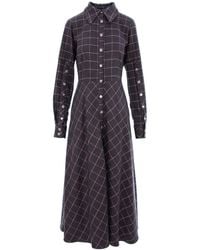 IZABELA MANDOIU - Midi Plaid Shirt Dress - Lyst