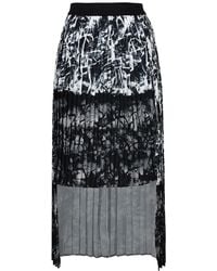 Lalipop Design - Asymmetrical Mid-Length Pleated Skirt With An Abstract Print Design - Lyst