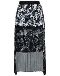 Lalipop Design - Asymmetrical Mid-Length Pleated Skirt With An Abstract Print Design - Lyst