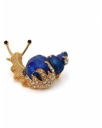By Ozge - Rose Moonlit Journey Enamel & Zirconia Rose-Tone Snail Brooch - Lyst