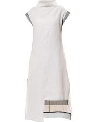 Metamorph - Neutrals Long Linen Dress - Lyst