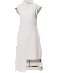Metamorph - Neutrals Long Linen Dress - Lyst
