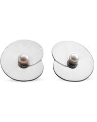 Silver Moon - Pearl Water Lily Sterling Earrings - Lyst