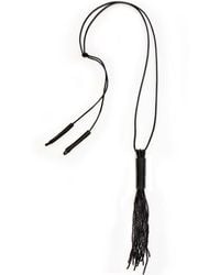 WAIWAI - Fringe Leather & Glass Bead Necklace - Lyst