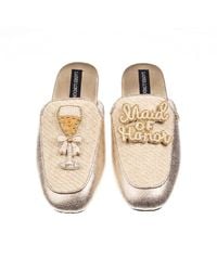 Laines London - Neutrals Classic Mules With Maid Of Honor Brooches - Lyst