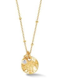 Dower & Hall - Hammered Disc & Sapphire Array Necklace - Lyst